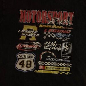 SHEIN Men’s Black Motorsports Graphic T-Shirt – Size Small
